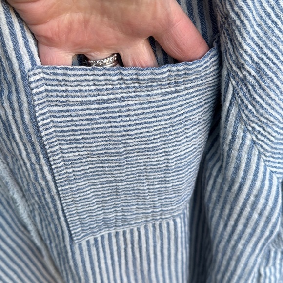 Aerie American Eagle Daybreak Coverup Shirt oversize Marbled Blue 16 18 XL - Picture 6 of 16